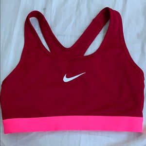 Nike red and pink sports bra (no pads)